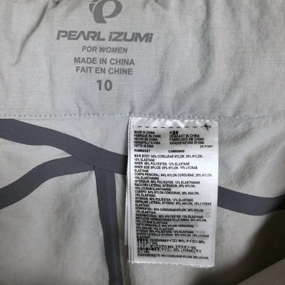 PEARL IZUMI Summit Shell‎ Cycling Shorts Women's Sz 10 Grey Neon Yellow 19212001